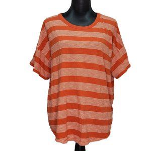 Madewell Orange Striped Short Sleeve Shirt Size 2X